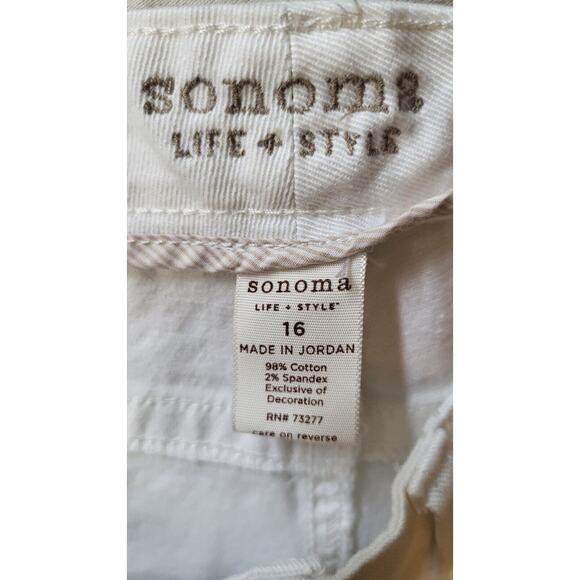 Sonoma Life Style Women Size 16 White Modern Capri Pants Jeans Mid Rise - Picture 8 of 12